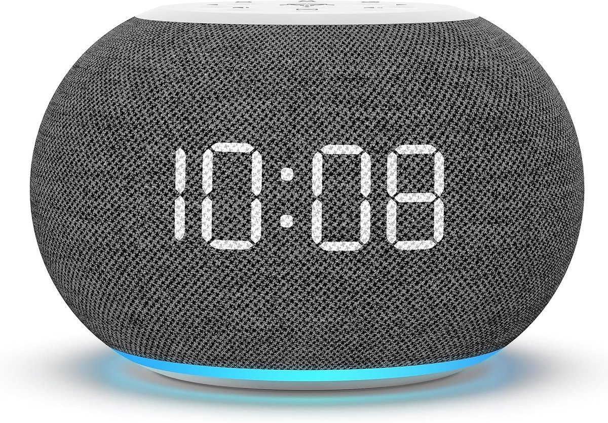 Automatische dimbare wekkerradio voor slaapkamer, nachtlampje met 9 kleuren, 0-100% dimmer, 7 wekgeluiden, FM-radio, instelbaar volume, slaaptimer, kleine digitale klok voor bed