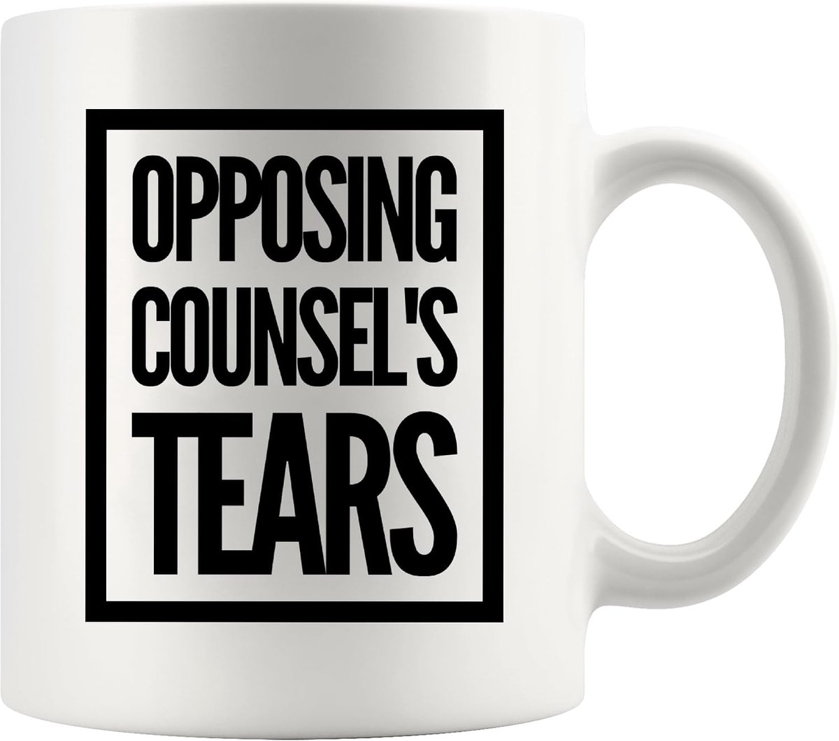 Counsel's Tranen Advocaat Law Student Leraar Advocaat Keramische koffiemok 11 oz Wit Nieuwigheid Drinkware