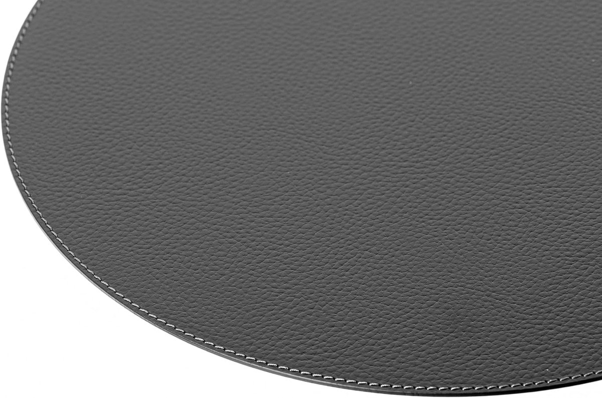Placemats van gerecycled leer, 4 stuks placemats, placemats 45,7 x 33 cm (zwart)