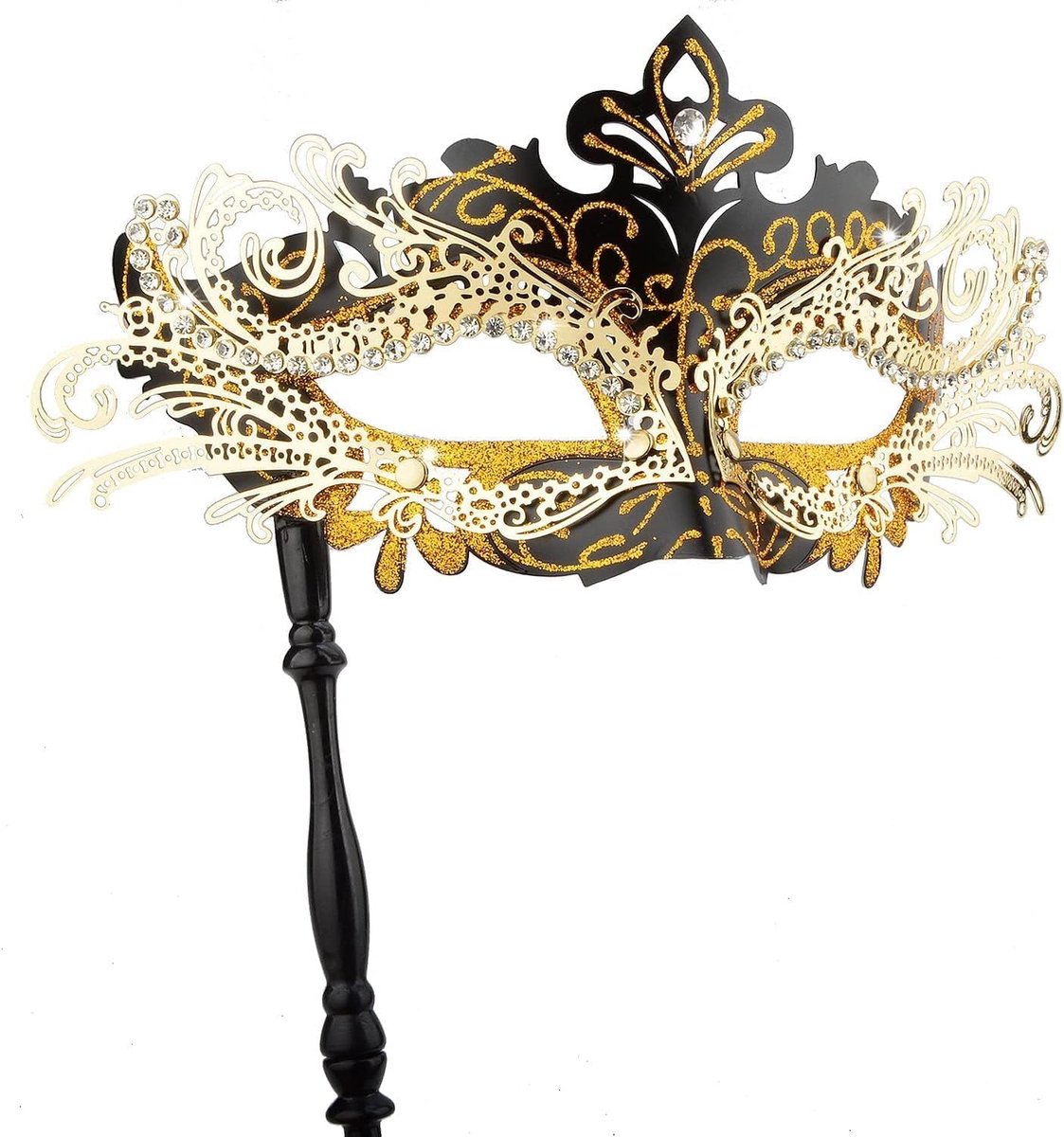 Maskerade masker met stok, Mardi Gras Deecorations Venetiaanse maskers voor dames