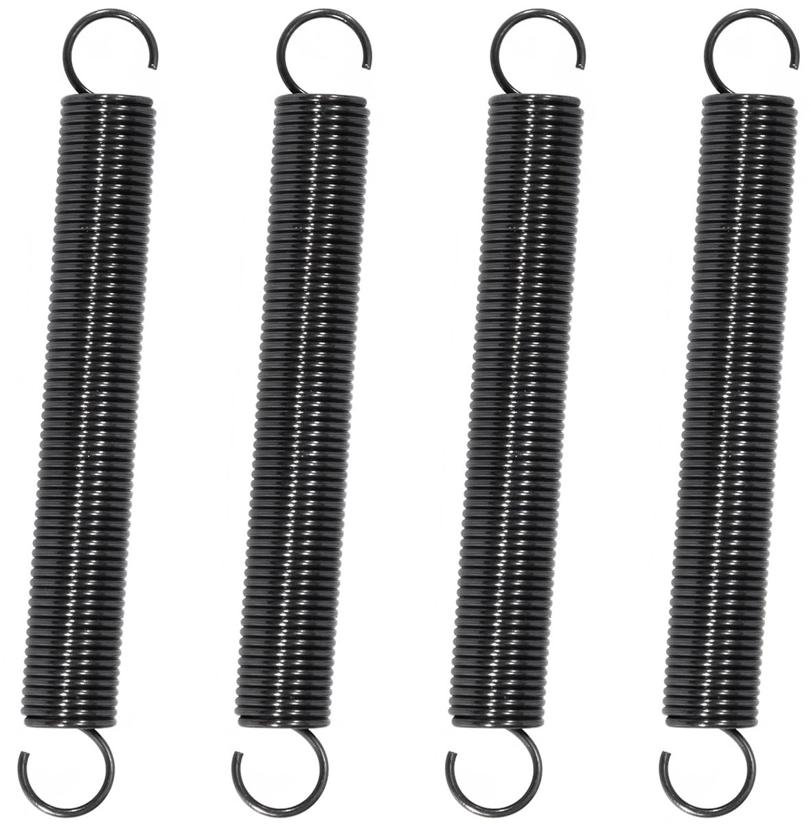 Verlengveren, 80 mm, trekveren met haken, pianodraadveer, buitendiameter 10 mm, draaddiameter 1,0 mm, veerkracht 1,5 kg, 10 stuks