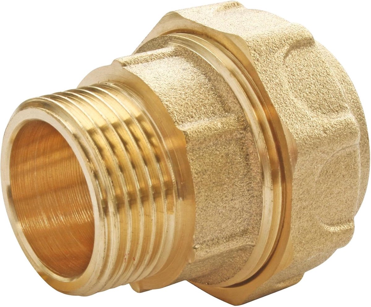 FOR YOU 3540730014160 Straight PE25-M15 / 21 messing rechts voor PE Ø25 passend mannelijk 15/21-buiten pak, None