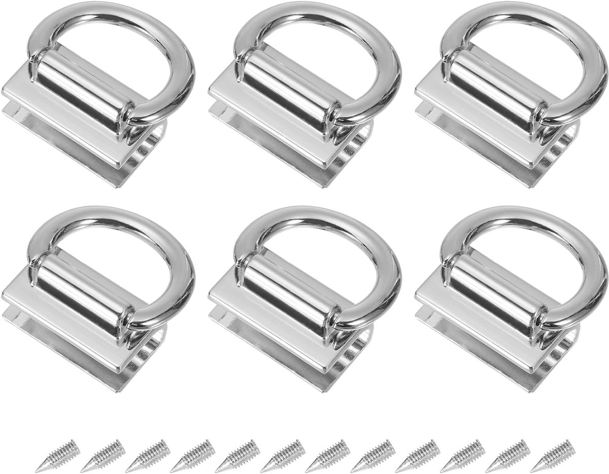 Metalen zakverbinder met D-ring, 6 stuks, 28 mm, gesp voor tassen met schroeven voor doe-het-zelf, sleutelhanger met ketting (zilverkleurig)