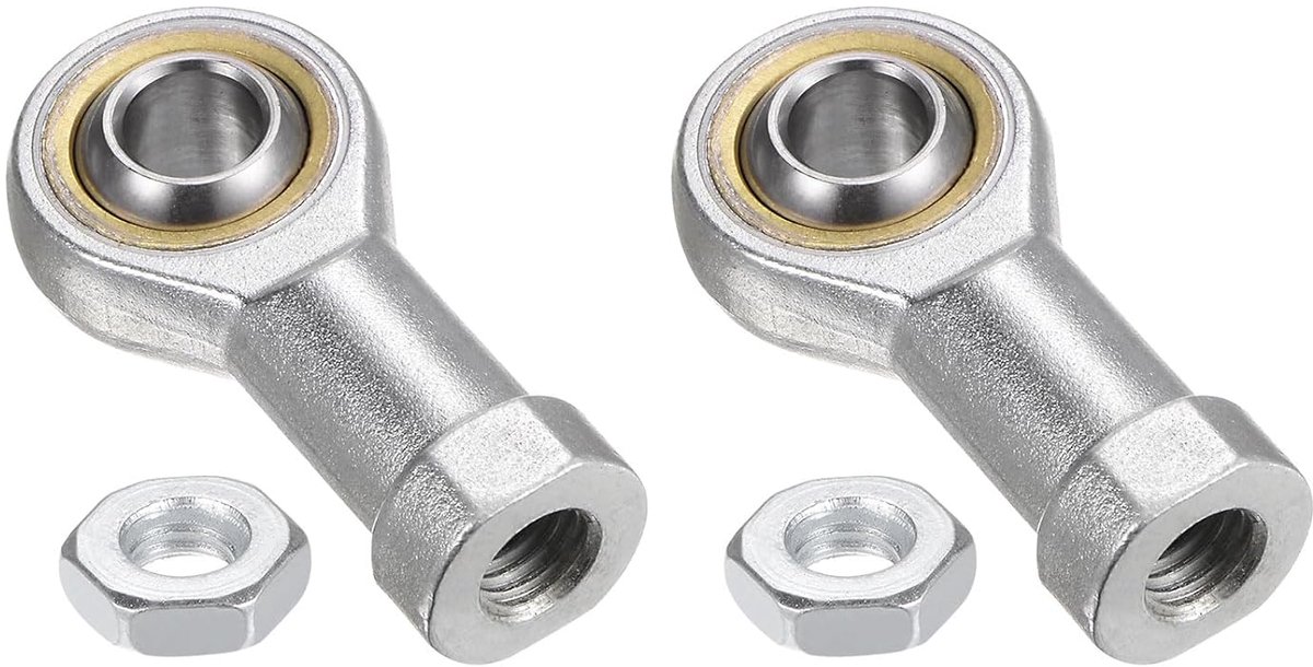 2 stuks 10 mm scharnierkoppelaar met M10x1,5 binnendraad rechtsdraad eindlager voor sferisch glijdende staafuiteinden