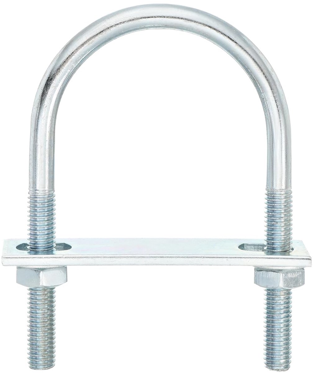 U-bouten, 6 sets 55 mm binnenbreedte 100 mm lengte M8 U-bouten van verzinkt koolstofstaal met moeren en platen, voor bootaanhangers