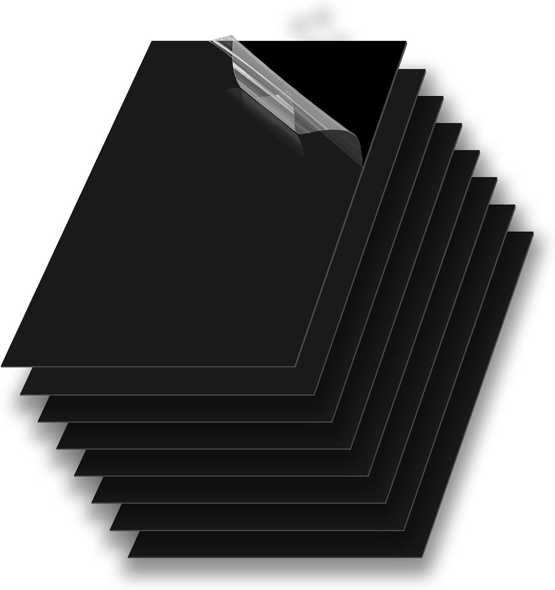 ABS platen 28 x 24 cm zwart styreenplaten voor bouwmodellen modelbouw Bonsai DIY (8 stuks 0,5 mm)