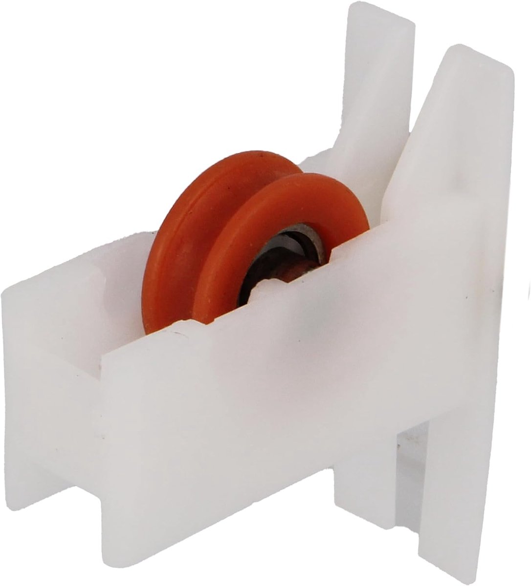 - Schuifraamrol - Set van 2 stuks - Afmeting 35 x 39 mm - Nylon behuizing met kogellagers - Ontworpen voor schuiframen - Wit - Mod. COR03
