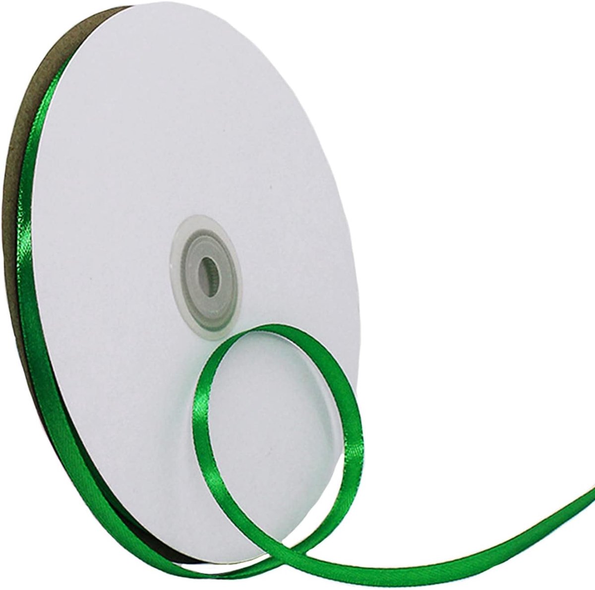 lint, groen, fijn, 6 mm, 91 m, polyester, satijnen lint, cadeaulint, verpakking, kerstlint, stoffen lint voor ballon, naaien, strikken, handwerk, boeket, bruiloftsdecoratie, auto's