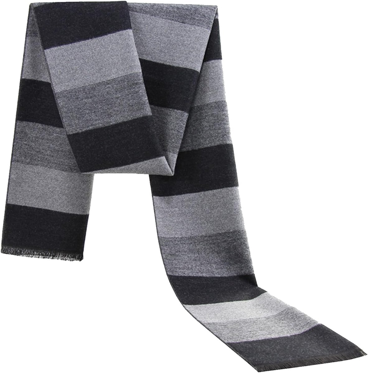 kasjmier-imitatie, zwart grijs, gestreept, warm, veelzijdig, winter, mode, cadeau