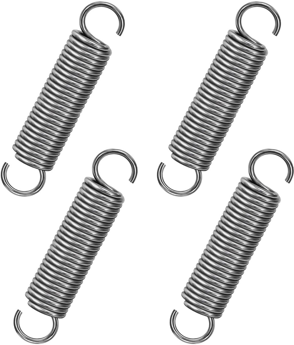 Trekveren met haken, roestvrij staal, spanveer, trekveer, 70 mm, buitendiameter 14 mm, draaddiameter 1,8 mm, maximale trekkracht 8KG, 1,8 x 14 x 70 mm, 4 stuks