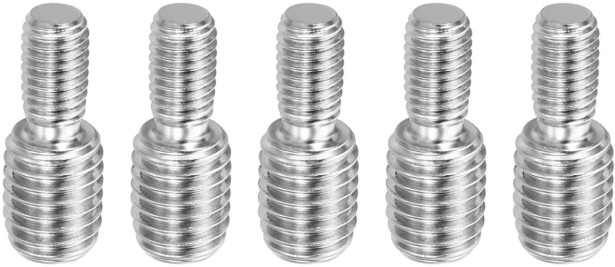 M8 x M12 x 30 dubbele schroefdraadbouten, 5 stuks roestvrij staal 304 schroefdraadverloopadapter voor meubelbeslag, lengte 31 mm