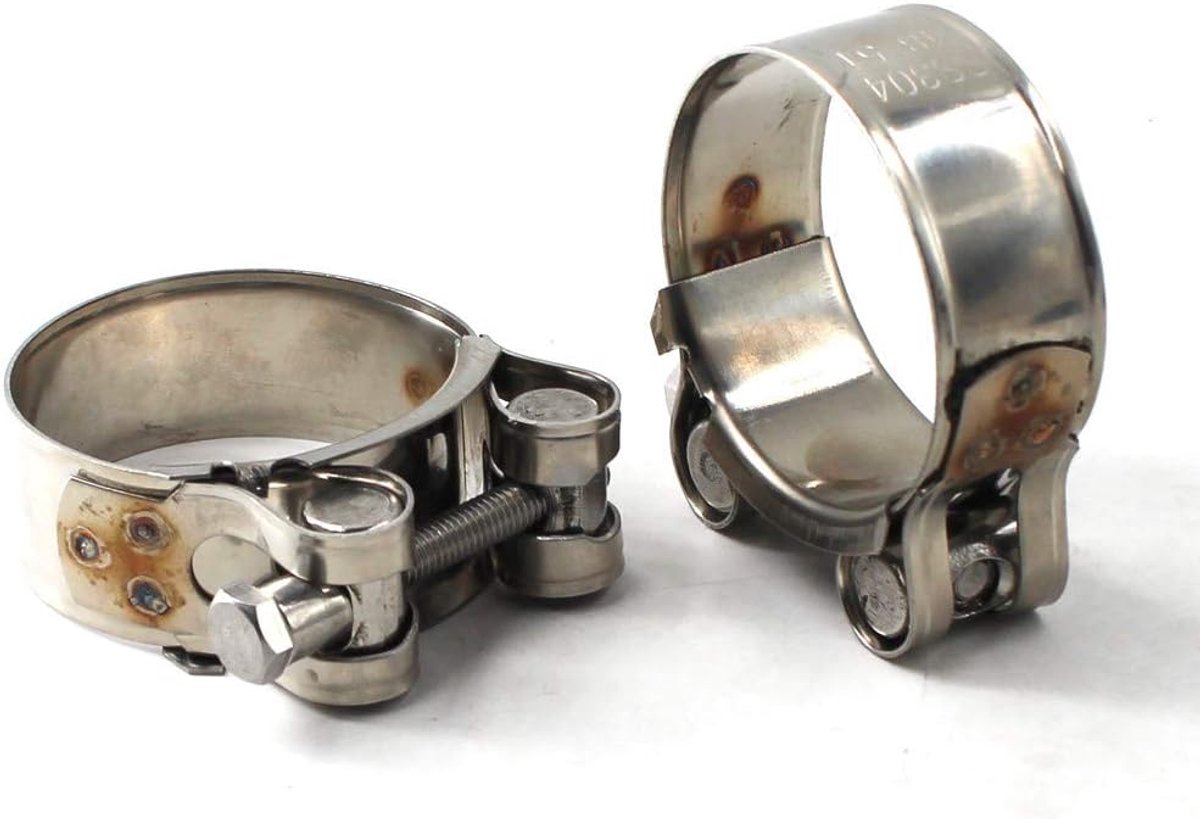 68-73 mm T-boutklem 304 roestvrij stalen buisklem Heavy Duty slangklem (Pack van 2)