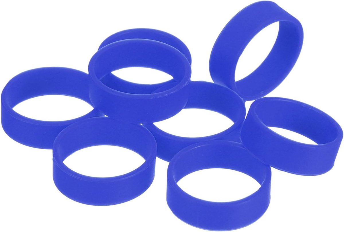 Siliconen rubberen banden 20 x 7 mm, 10 stuks, elastisch, sterk, antislip, voor het wikkelen van tassen, kabels, tassen, donkerblauw