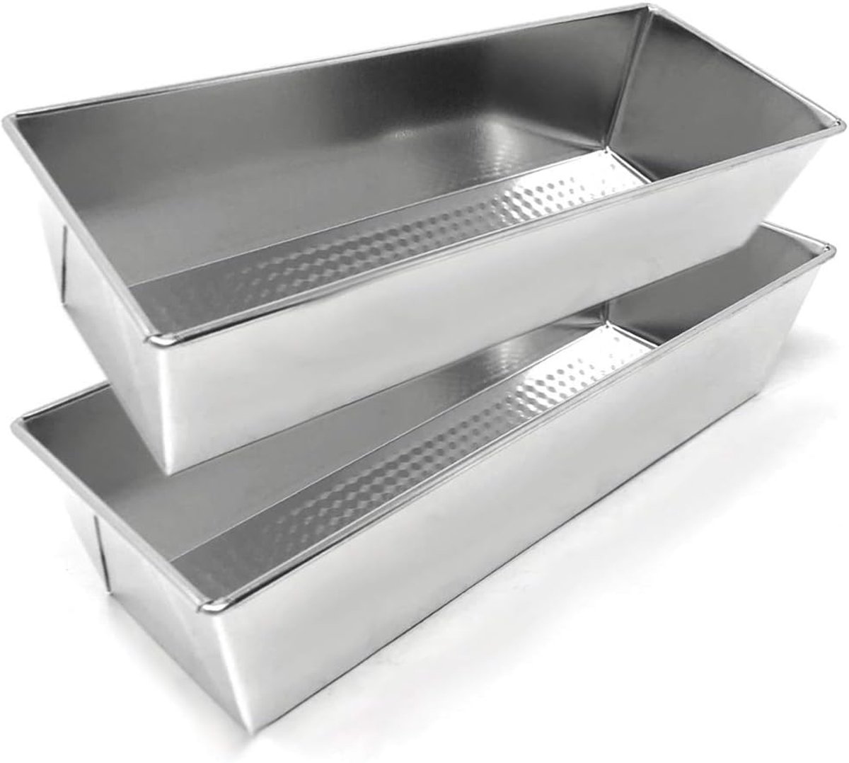 Set van 2 Aluminium Broodpannen - Broodkoekenpan - Plumcake Bakeware - 35 cm - Zilver
