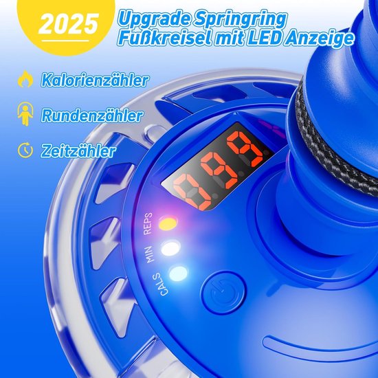Bee Knipperende springring voetkreisel voor kinderen met teller, timer, calorieënteller, speelgoed, cadeaus voor jongens en meisjes 6-12, oplaadbaar, opvouwbaar, swingwiel met lichtwiel, Kerstmis — afbeelding 2