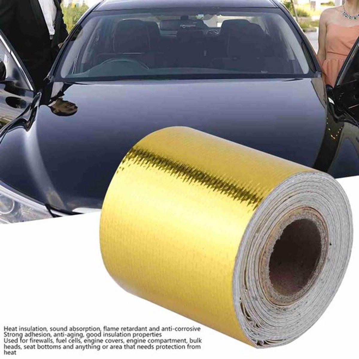 Isolatietape Hittebestendig - Aluminiumfolie Tape 5m x 5cm - Warmtebescherming - Zelfklevend - Veelzijdige Toepassingen - Betrouwbare Isolatie - Warmteband