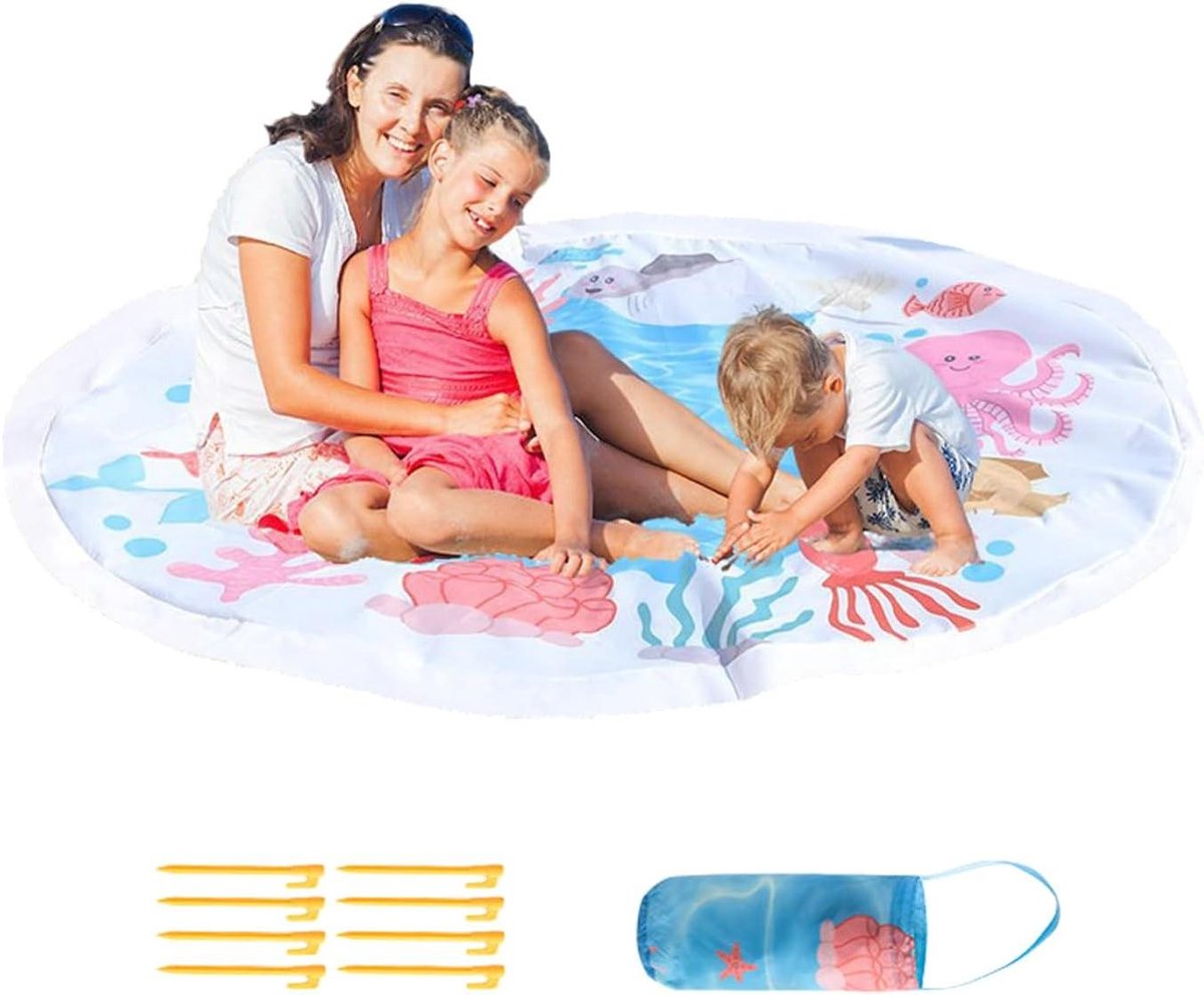 Baby Strandbad - Draagbaar Babybadje - Buitenspelen - 2-in-1 Mat en Badje - 140x140 cm - Meerdere kleuren
