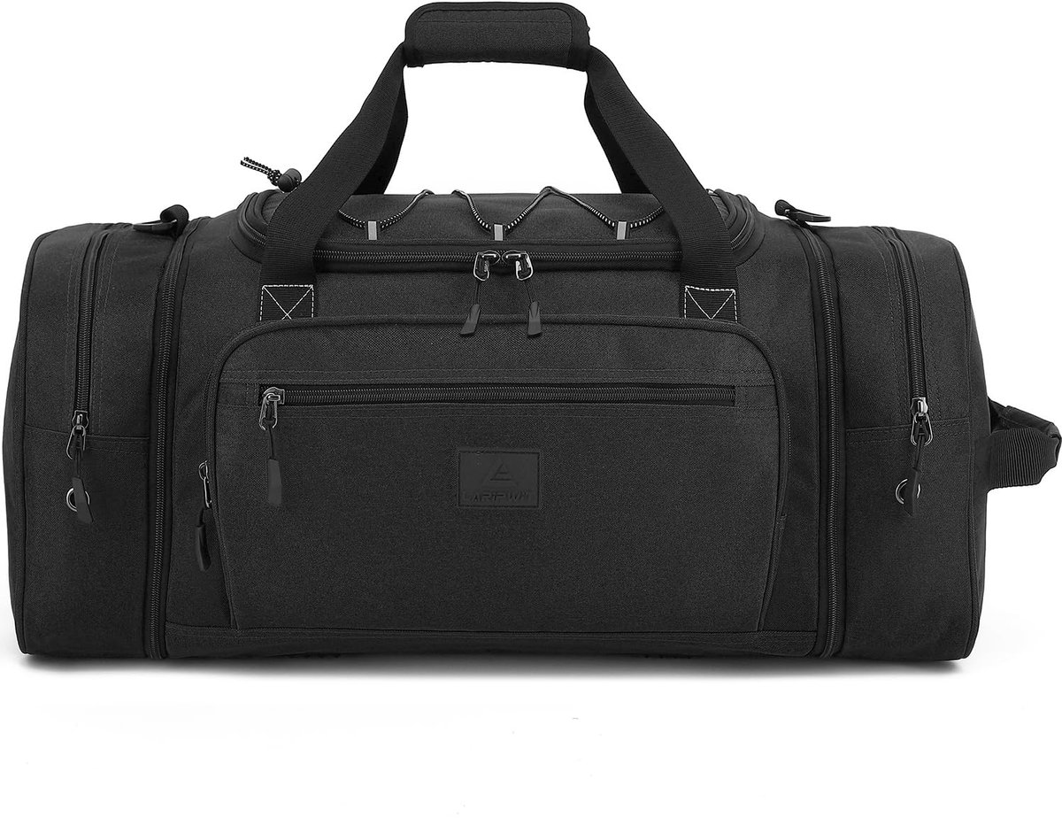 SnelShoppen - Uitbreidbare Reistas voor Heren 45-50L | Middelgrote Unisex Sporttas met Schouderriem | Meerdere Vakken voor Weekend- en Overnachtingsba