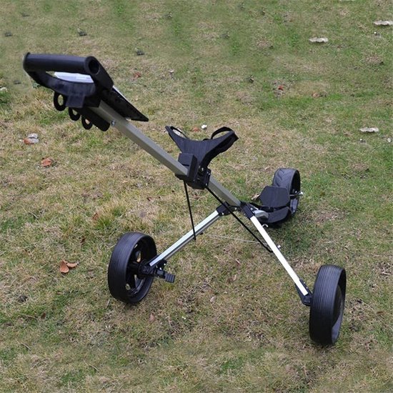Golfkar - Golftrolley 3 wielen - Golfen op de baan - Lichtgewicht aluminium frame - 3.3kg - Zilver — afbeelding 3