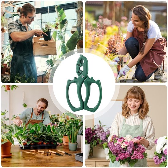Bloemenschaar Ergonomisch - Bloemenknipper Steken - Bloemen Schikken - Geïntegreerde Doornverwijderaar - 167x109cm - Groen Oranje — afbeelding 4