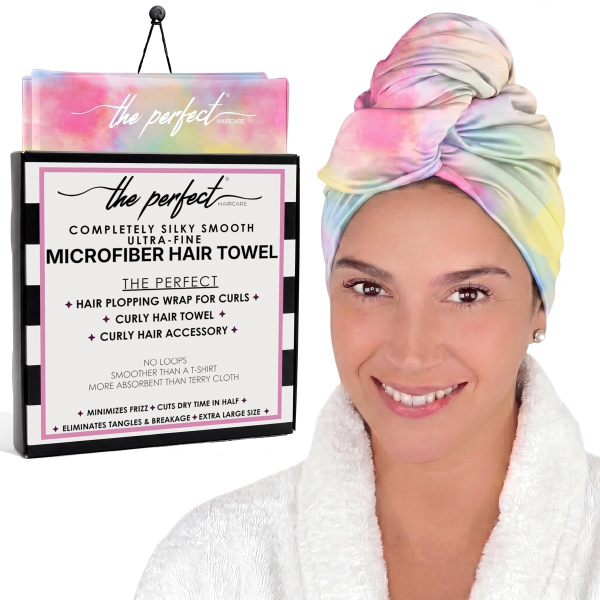 SnelShoppen - Microfiber Haarhanddoek Wrap voor Vrouwen - Sneldrogend, Anti-Kroes, Plopping Essentieel - Glad als Zijde - Perfect voor Krullend, Golve