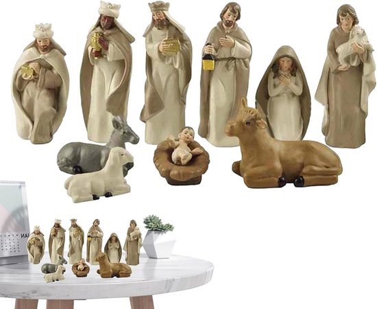 Kerststal Beeldjes - Kerst Decoratie Figuren - Feestelijke Decoratie - Handgeschilderde Details - 155H cm - Niet gespecificeerd