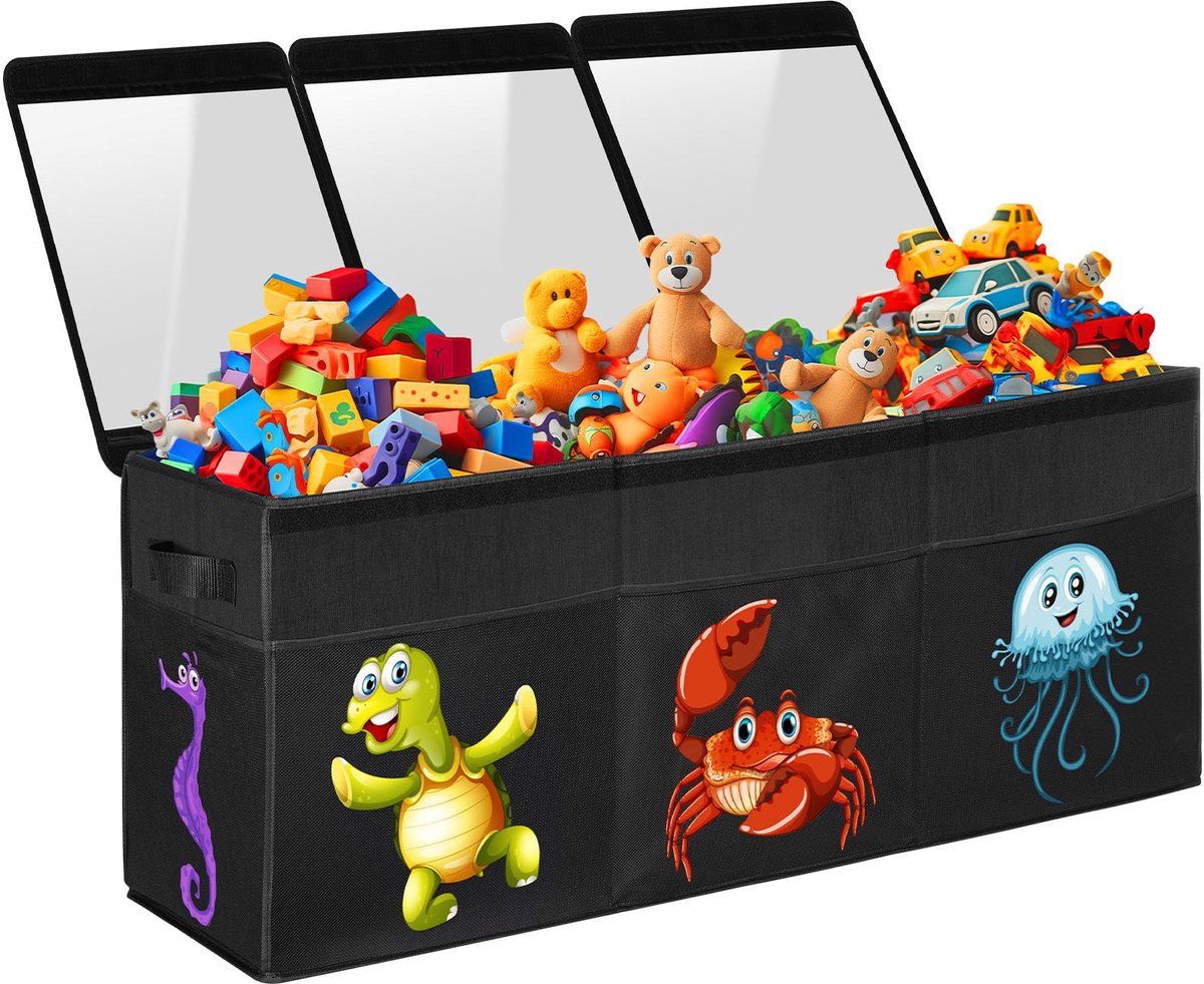 SnelShoppen - Extra Grote Opvouwbare Speelgoedopbergdoos Kinderen - Speelgoedkist met Deksels 106x35x40cm - Speelgoedorganizer Mand voor Jongens en Me