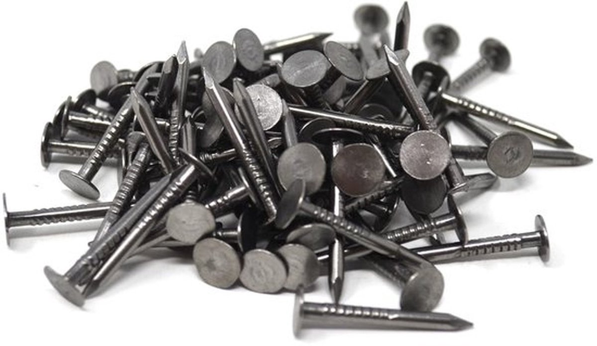 - Bandpennen - Spijkers met Grote Ronde Kop - 125 Stuks - 22 mm - Ideaal voor Bevestigen - Lange Scherpe Punten
