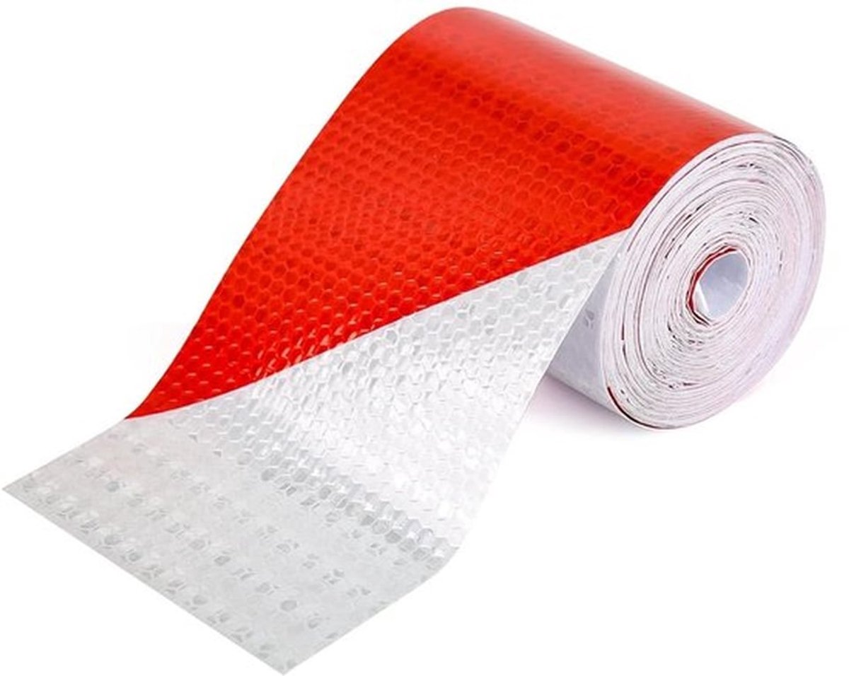 Reflecterend plakband 10m x 10cm - Zelfklevende waarschuwingsband voor voertuigen en aanhangers - Hoge zichtbaarheid - Rood