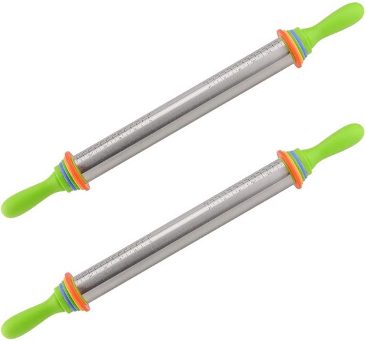 Deegroller Verstelbaar 35cm - Ergonomische Handgrepen - Afstandhouders - Nauwkeurige Schalen - Ideaal voor Pizza en Taart - Deegrol