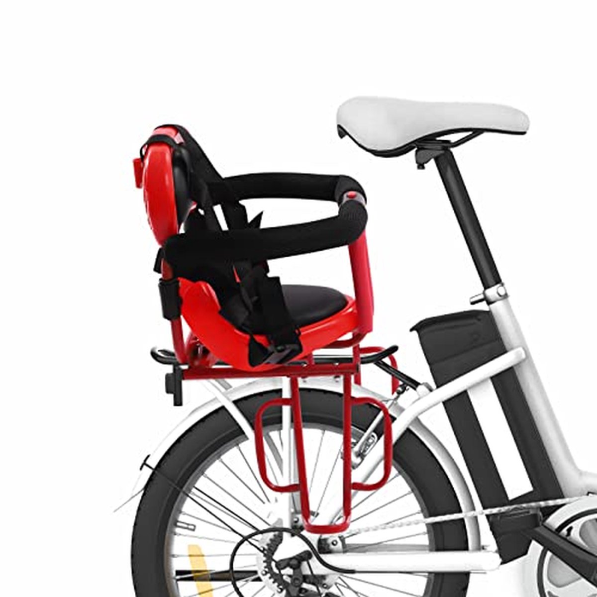Kinder Fietsstoeltje - Kinderzitje Fiets - Veilig Fietsen - Comfortabel Zacht Kussen - 36x52cm - Rood