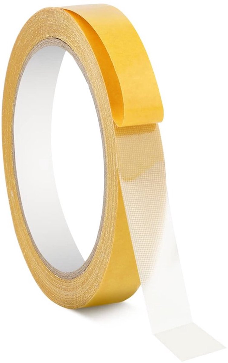 Dubbelzijdige tape - extra sterk - multifunctioneel - 15mm x 10m - Super kleverende tape - Ideaal voor Kantoor en Thuis - Geel