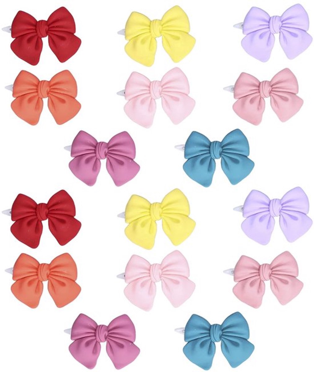 Haarstrik voor huisdieren - 16 stuks - Handgemaakt - 4,1 x 3,5 cm - Kleurrijke strikken - Perfect voor feesten en bruiloften - Geschikt voor huisdieren