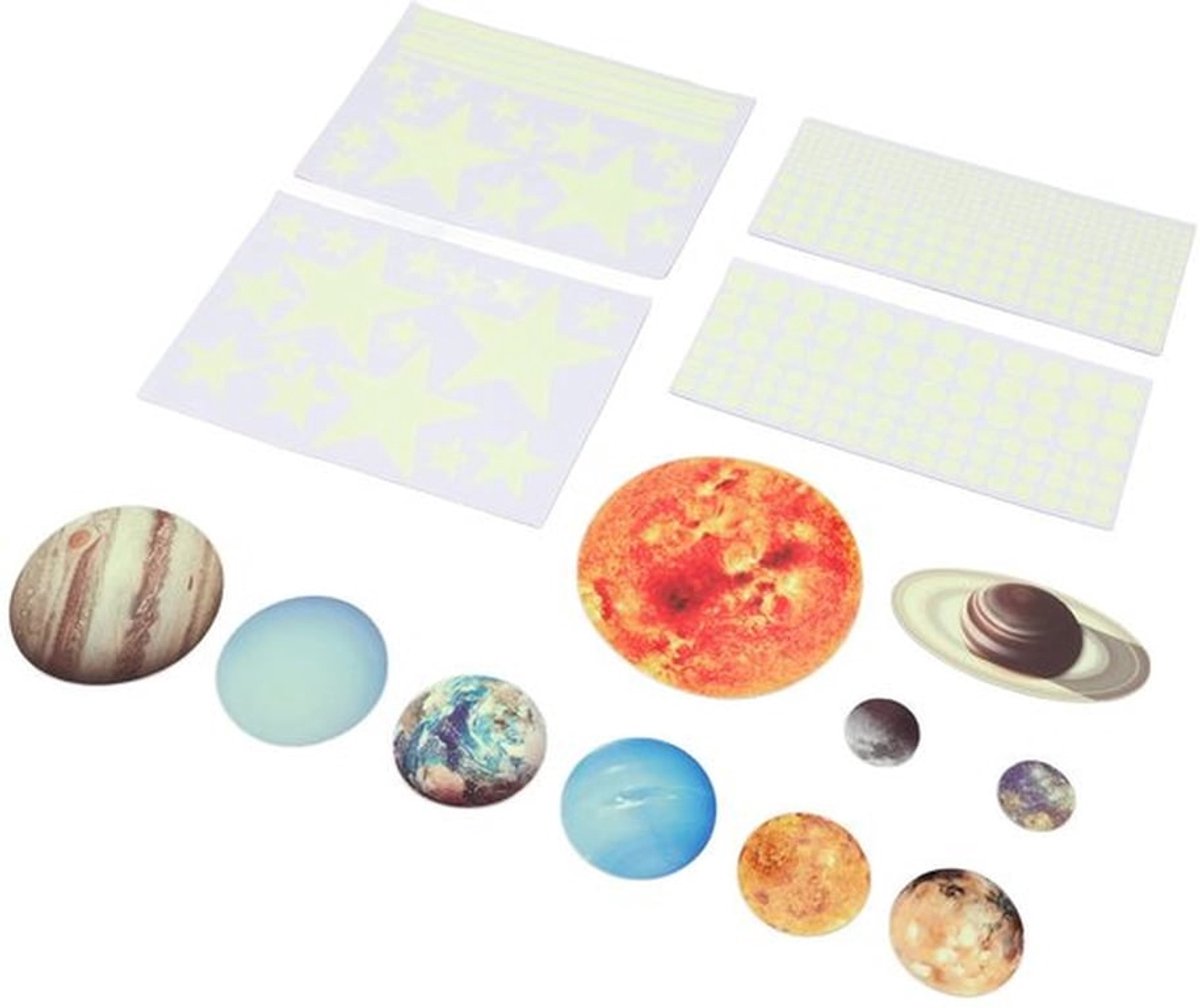 Gloeiende Planeten Muurstickers - Gloeiend in het donker - Perfect voor Kinderen - Helder - Sterrenstelsel Decoratie - Slaapkamer Decor