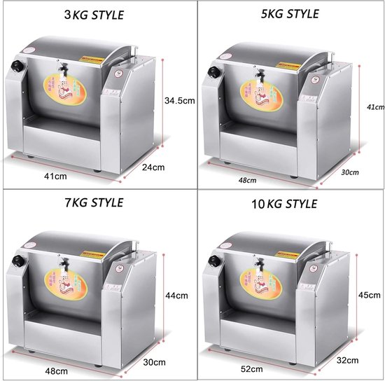 Elektrische Deegmixer - Keukenmixer Kneedmachine - Bakken Thuis - Grote Capaciteit - 5 kg - Zilver — afbeelding 4