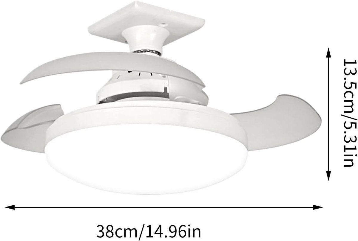 Plafondventilator met Verlichting - Ventilatorlamp Plafondkoeler - Comfort Verbeteren - Intelligente Dimfunctie - 38 x 13.5 cm - Crèmekleurig – foto 7
