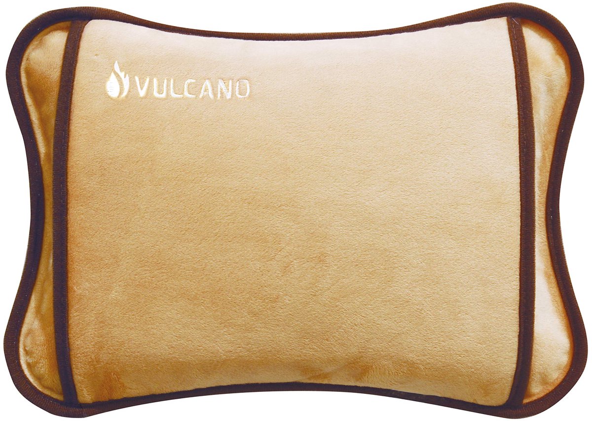 SnelShoppen - TM Electron Vulcano Warmwaterkruik - Verwarmbaar in 5 Minuten - 2 Uur Warmte - Zachte Microvezelcoating - Bruin - 29x20x6 cm - Verlichti