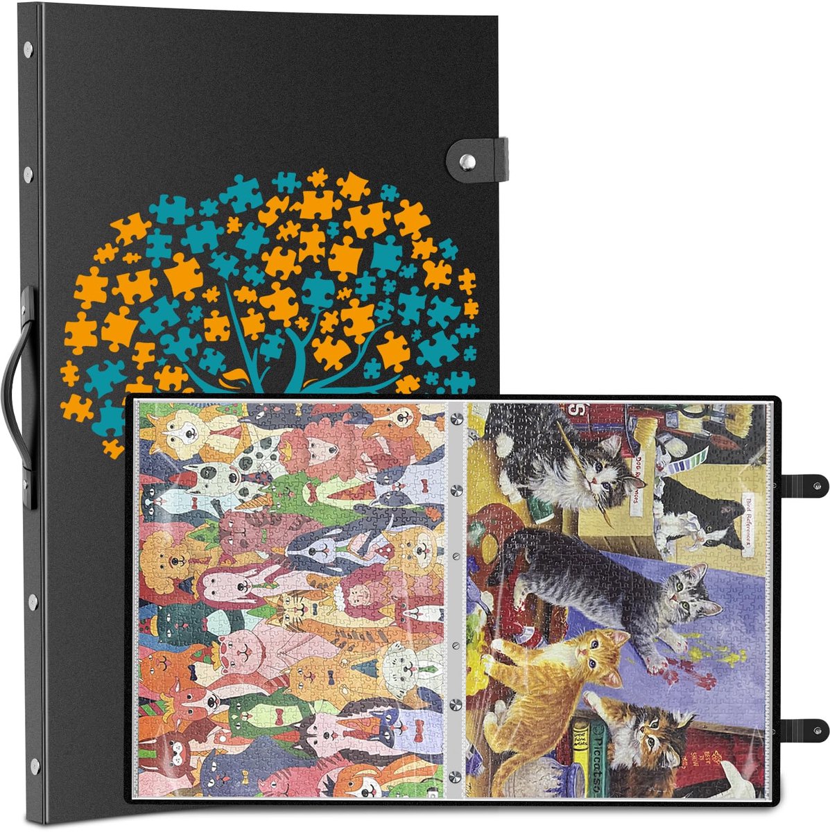 SnelShoppen - Nariolar Opbergmap voor 1000 stukjes Puzzels, 24 HD-vakken, Draagbare Organizer voor 48 Puzzels, Ideaal Puzzelaccessoire voor Thuis, Rei