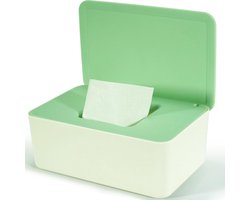 SnelShoppen - Doos voor vochtige doekjes voor baby's, box voor vochtig toiletpapier, beige opbergdoos met deksel voor thuis en op kantoor, multifuncti