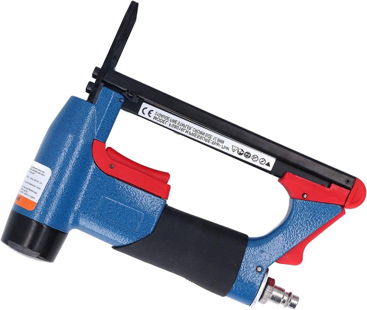 Pneumatisch Nietpistool - Luchtaangedreven Nietmachine - Meubelreparatie Houtbewerking - Verlengde Neus Ontwerp - 140 Nietjes Capaciteit - Grijs