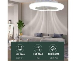 Plafondventilator met Verlichting - Ventilatorlamp Kamerventilator - Ruimte Koelen - Stille Werking - 25 cm diameter - Wit