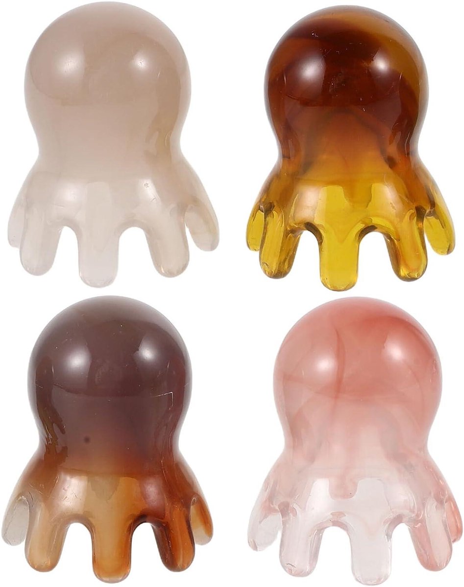 Hoofdmassage Kam - Hoofdhuid Massager Octopus - Hoofdhuid Ontspanning - Zachte Hars Klauwen - 5.5 x 5.5 x 4.2 cm