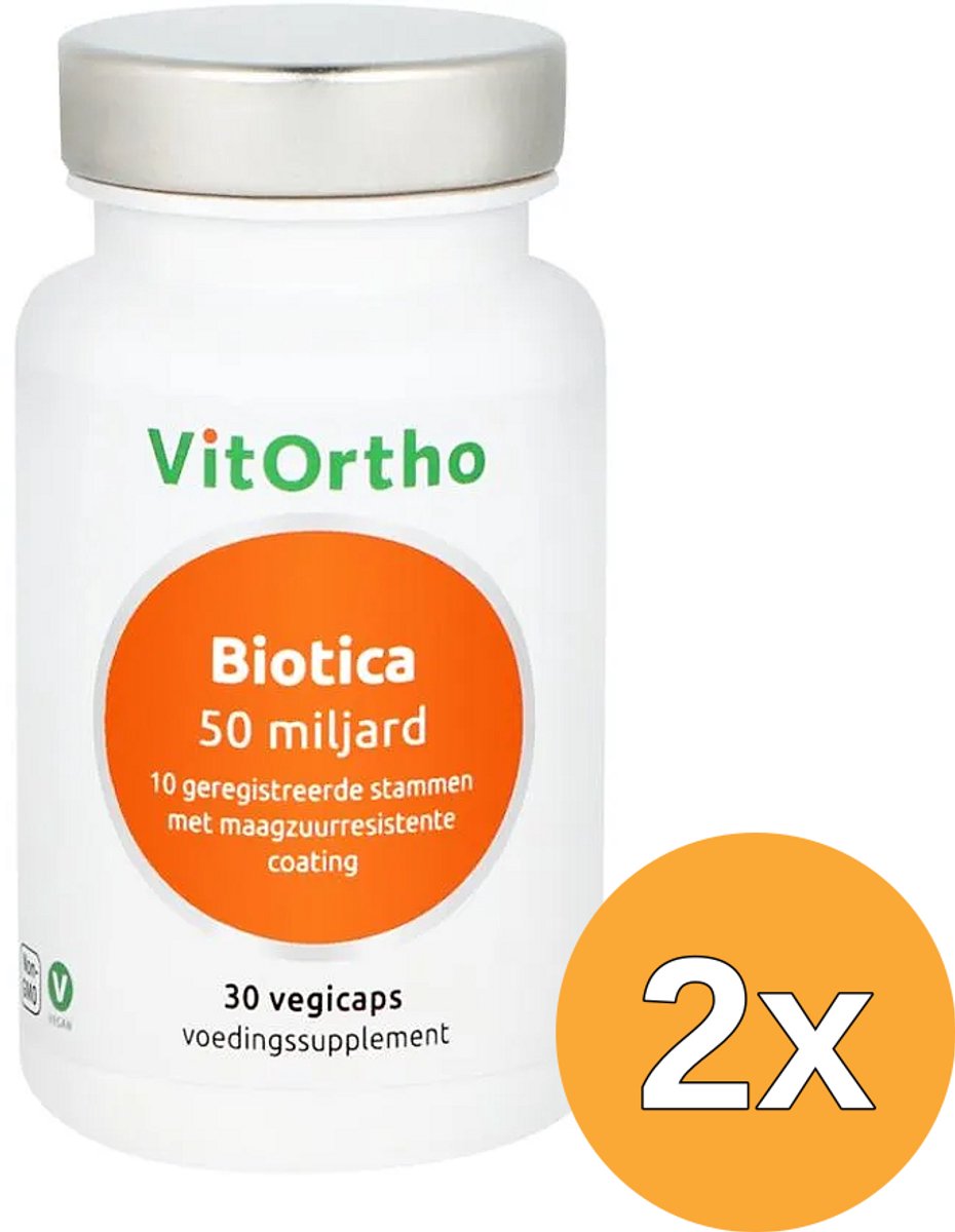 2x VitOrtho Biotica 50 Miljard (30 vega capsules)