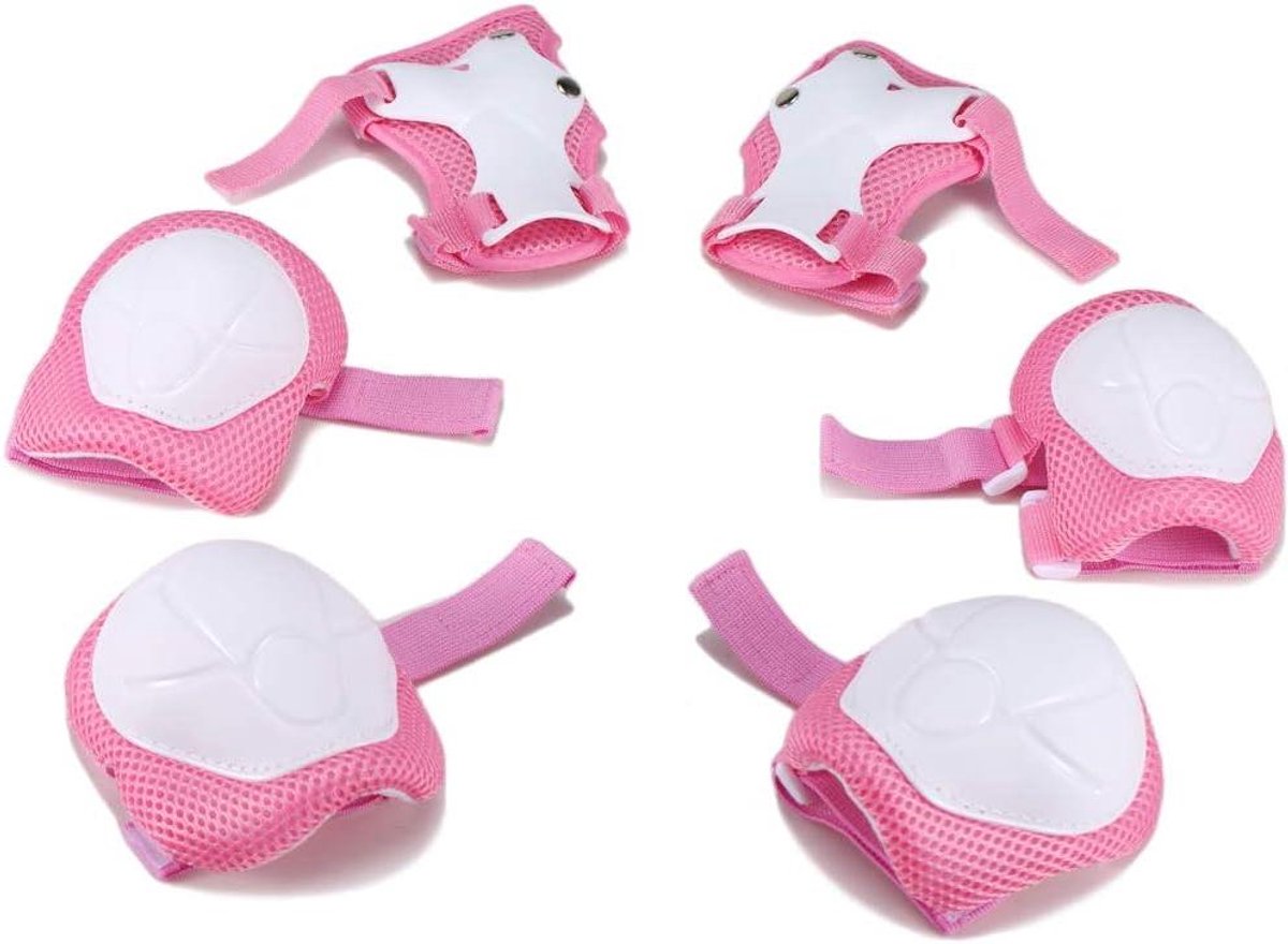 Kinder Beschermingsset - Kniebeschermers Elleboogbeschermers - Sporten Buiten - Ademende Mesh Stof - 28 x 18 x 8 cm - Roze