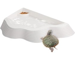 Reptielen Bad - Waterschaal Schildpad - Hydratatie Verzorging - Antislip Helling - 39 x 29 x 4.5 cm - Wit
