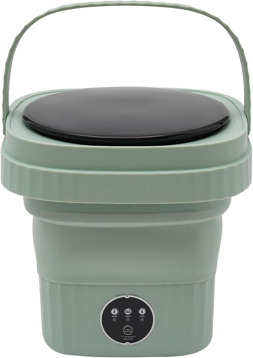 Opvouwbare Mini Wasmachine Draagbare Reis Wasmachine Kleine Kleding Wassen Met Centrifuge Functie 6 Liter Groen