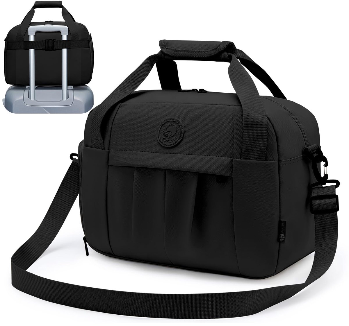 SnelShoppen - Waterdichte Lederen Handbagage Tas 40x30x20cm voor Vliegtuig Wizzair Vueling Eurowings - Opvouwbare Weekender Reis Tas 25L met Natte Tas
