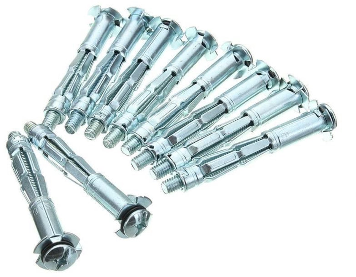 Expansiebouten - Muurankers Hollewandpluggen - Holle Muren Bevestigen - Snelle Plaatsing - M4x52mm - Metaal