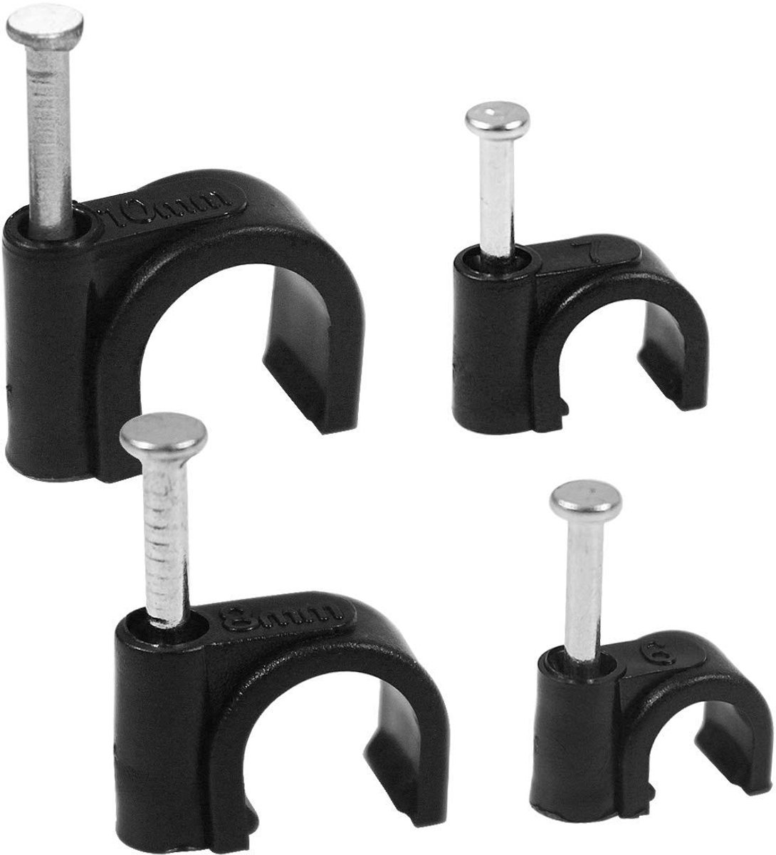 Dailygoods - Kabelschellen en Klemmen Set - 400 Stuks in Diverse Maten, Zwart