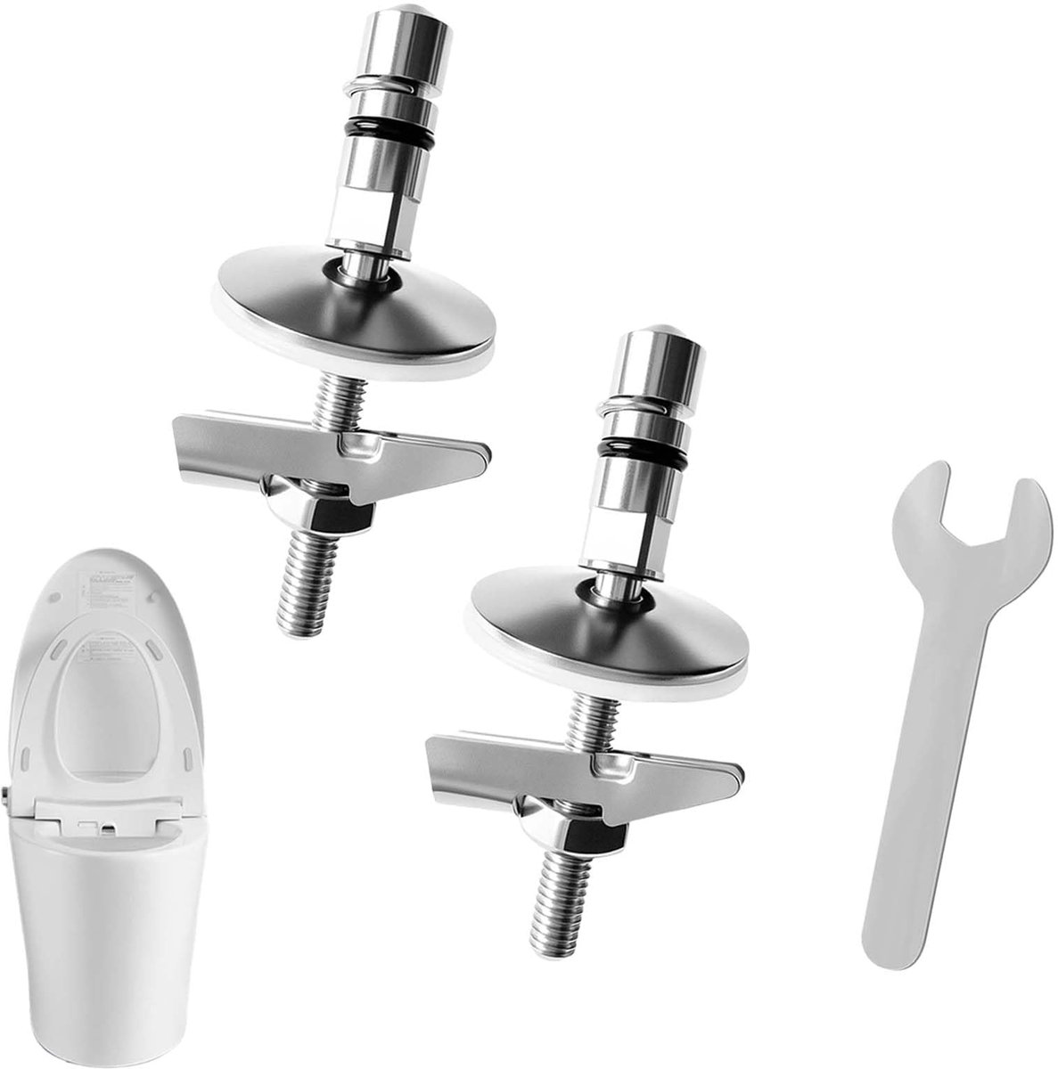 Dailygoods - Scharnier voor Toiletdeksel van Roestvrij Staal - Complete Bevestigingsset